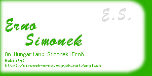 erno simonek business card